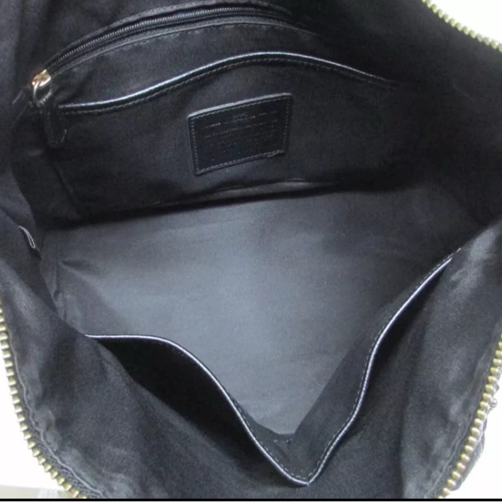 Coach Pleated Leather Tote Navy Blue - Picture 6 of 12